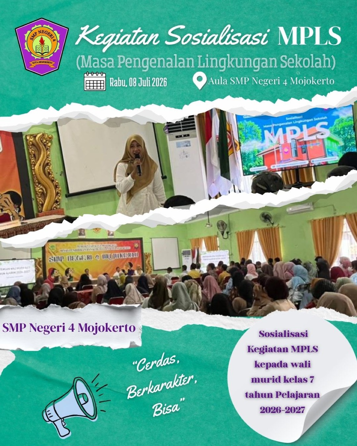 Kegiatan Sosialisasi MPLS  SM4 Mojokerto Tahun Pelajaran 2026/2