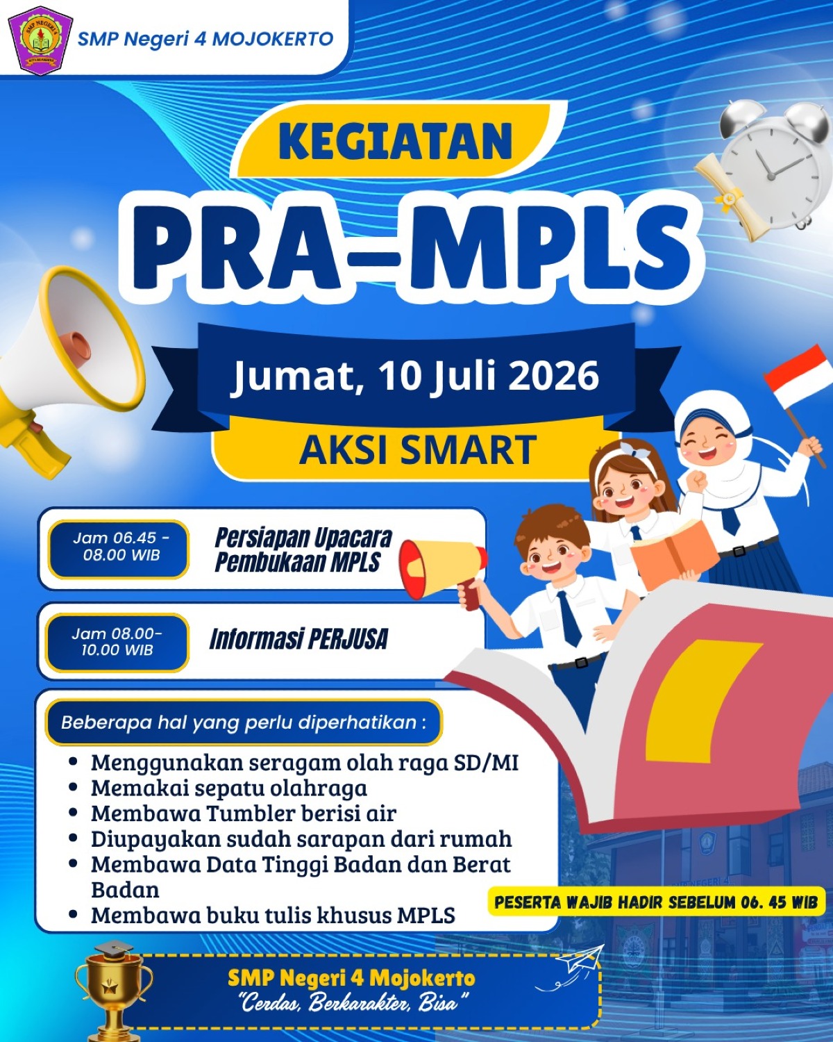 Pra MPLS SMPN 4 Mojokerto Jumat 10 Juli 2026